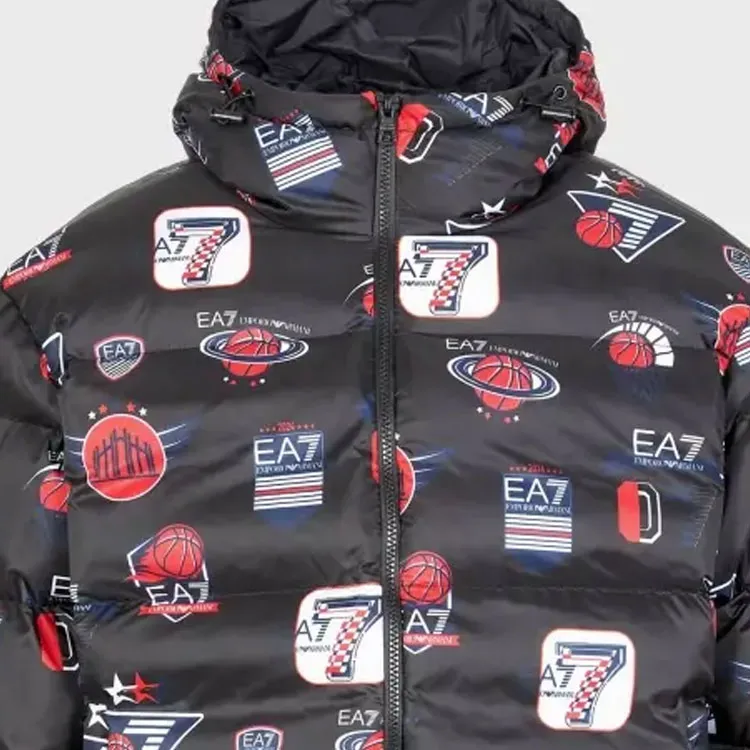 EMPORIO ARMANI EA7 Puffer Jacket Men's Black-4