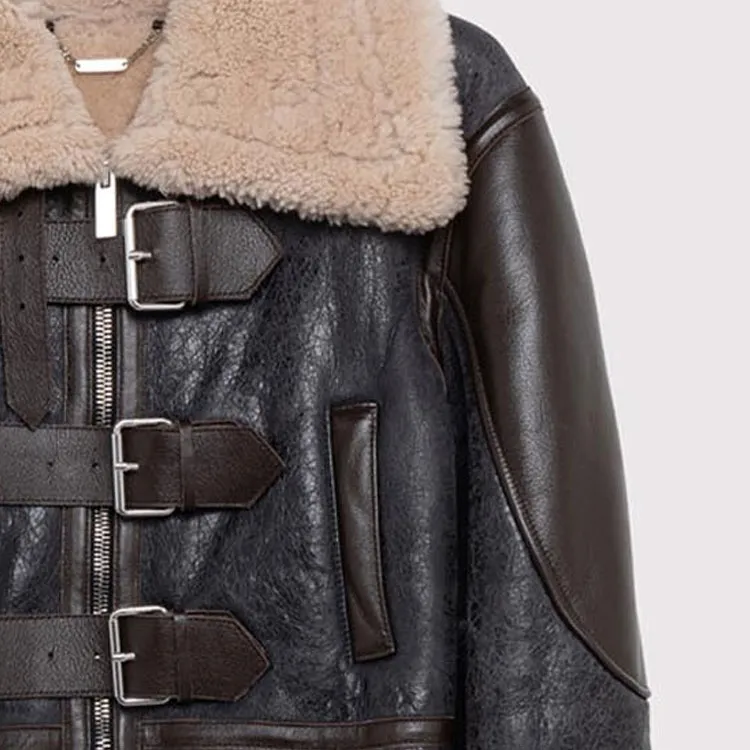 Blumarine Giacca Shearling trim Leather Jacket-2