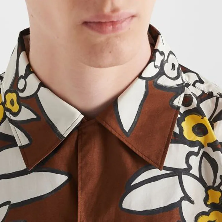 PRADA Shirts Men Brown-4