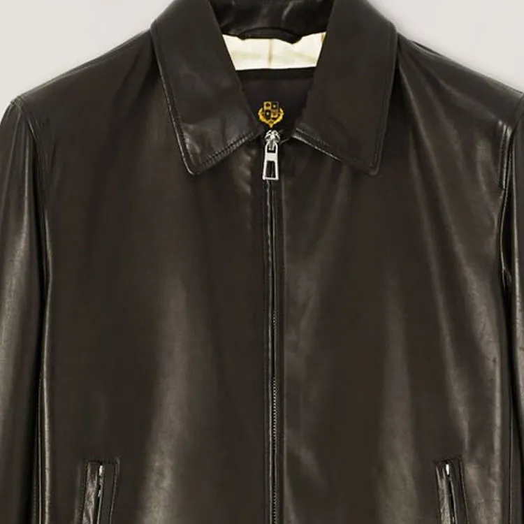 Loro Piana FW23 Leather Jacket Men's Black-5