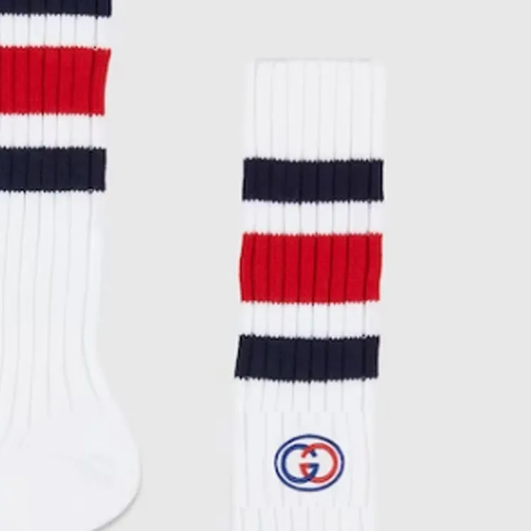 GUCCI Mid Calf Socks Men's 1 Pack White-5