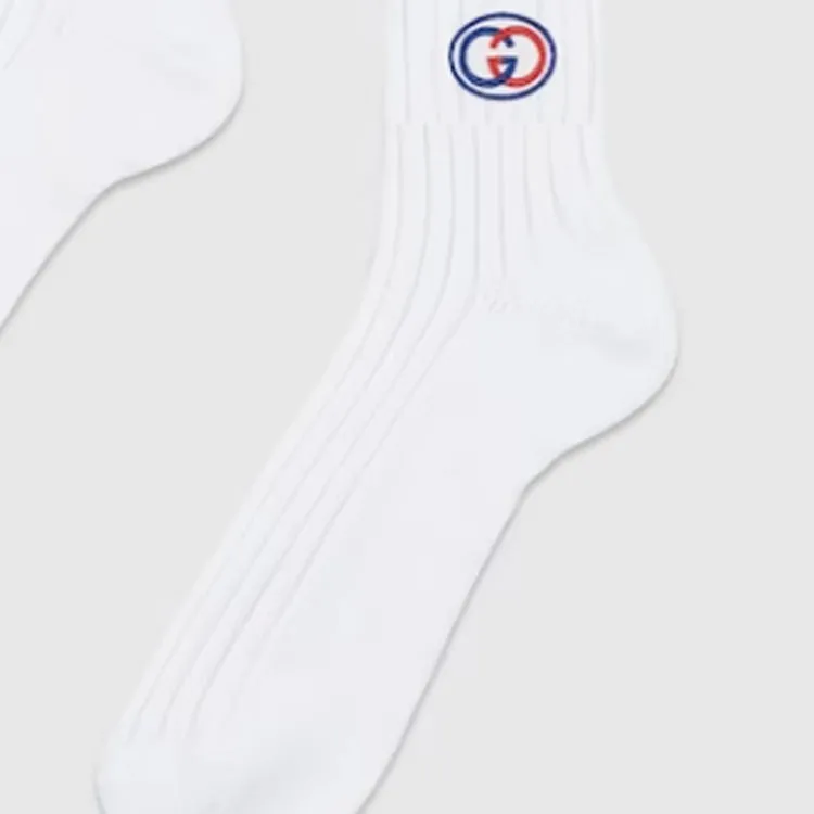 GUCCI Mid Calf Socks Men's 1 Pack White-6