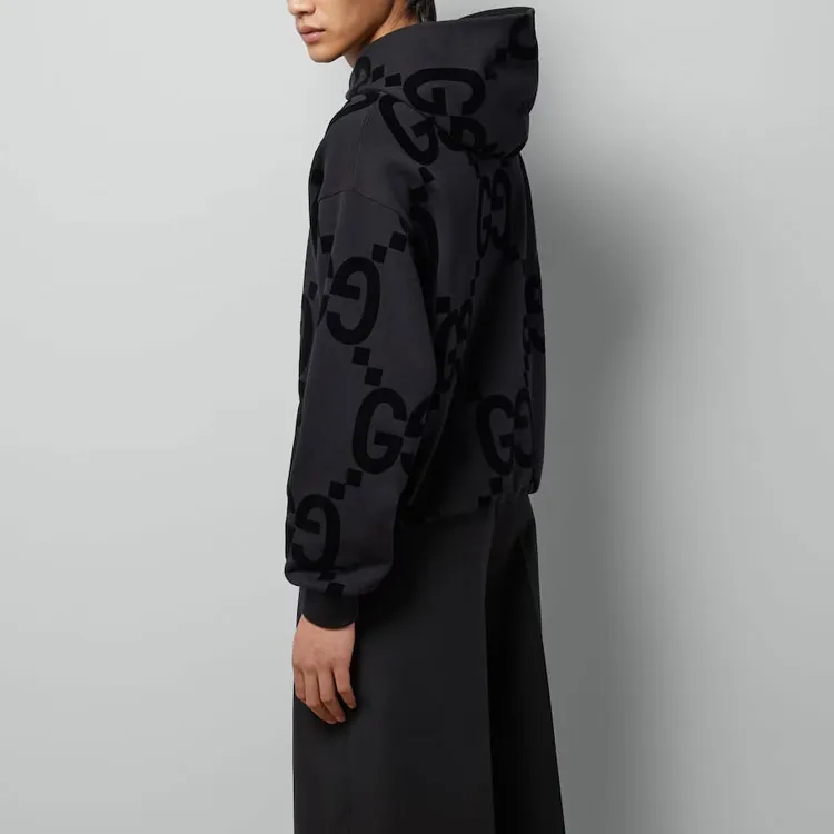 GUCCI Gg Flocked Printed Fleece Hoodie-2