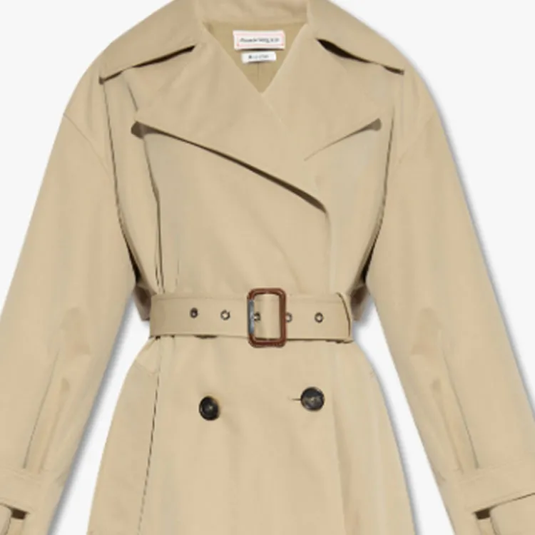Alexander McQueen Double Breasted Belted Trench Coat-4