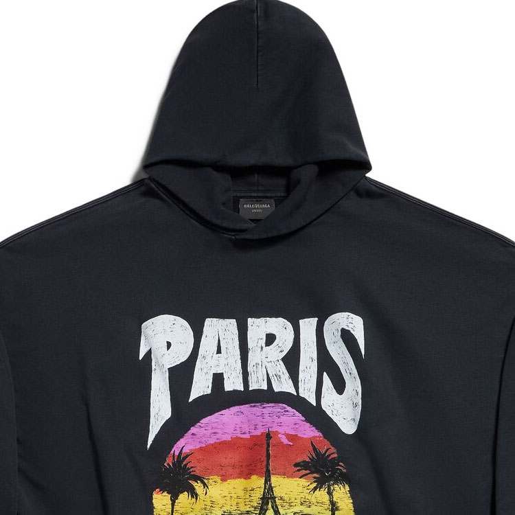 【BALENCIAGA】PARIS TROPICAL ROUND HOODIE オーバーサイズ 送料込み*BALENCIAGA*PARIS TROPICAL ROUND HOODIE (BALENCIAGA