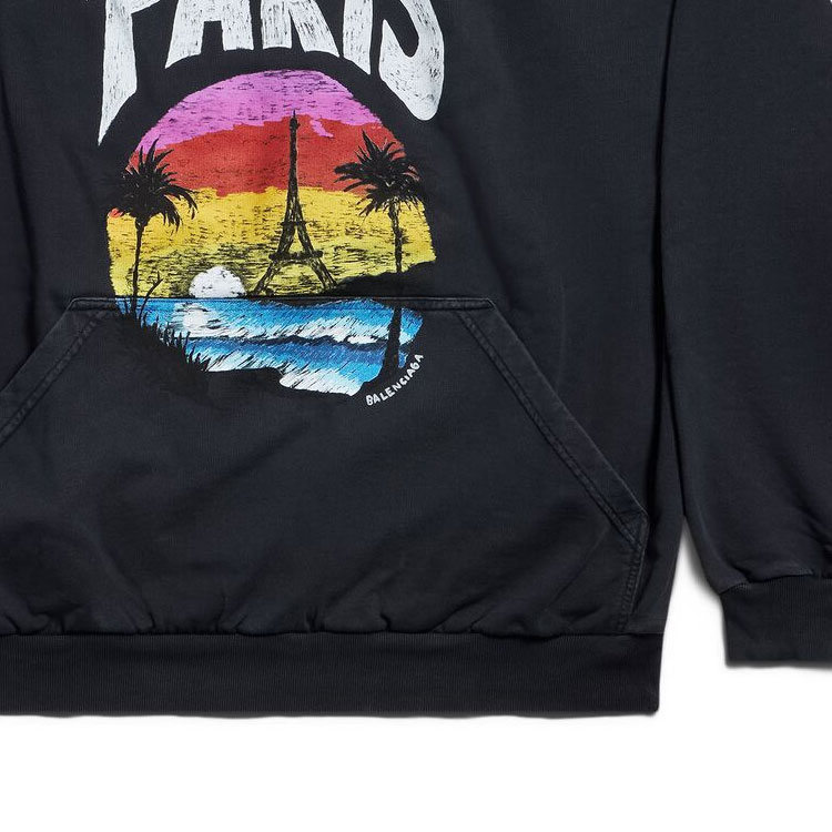 Balenciaga Paris Tropical Oversized Hoodie - POIZON