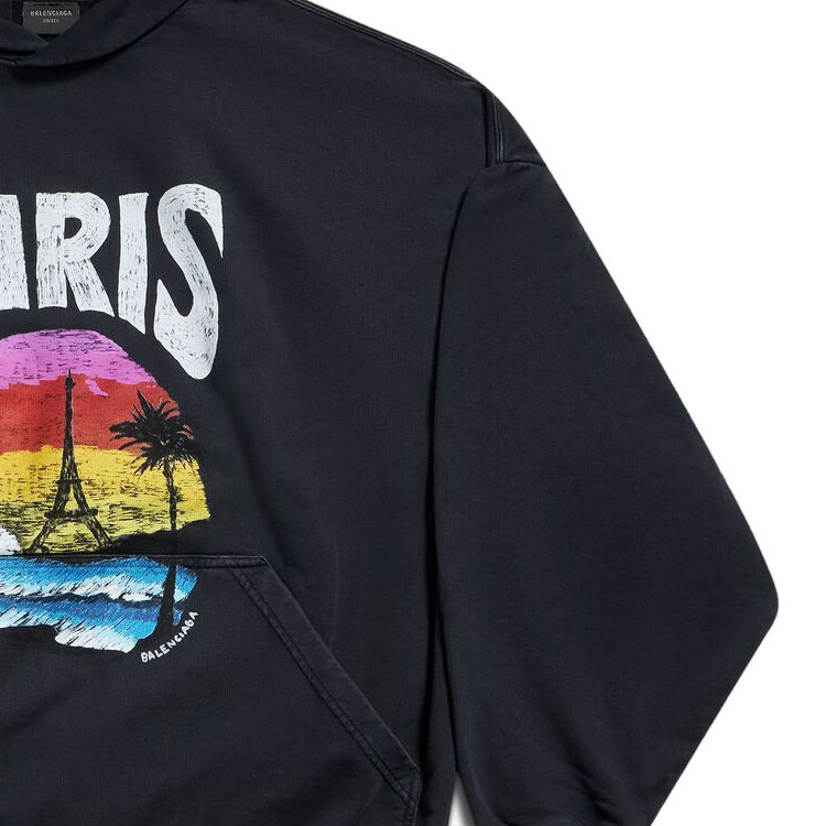 Balenciaga Paris Tropical Oversized Hoodie - POIZON