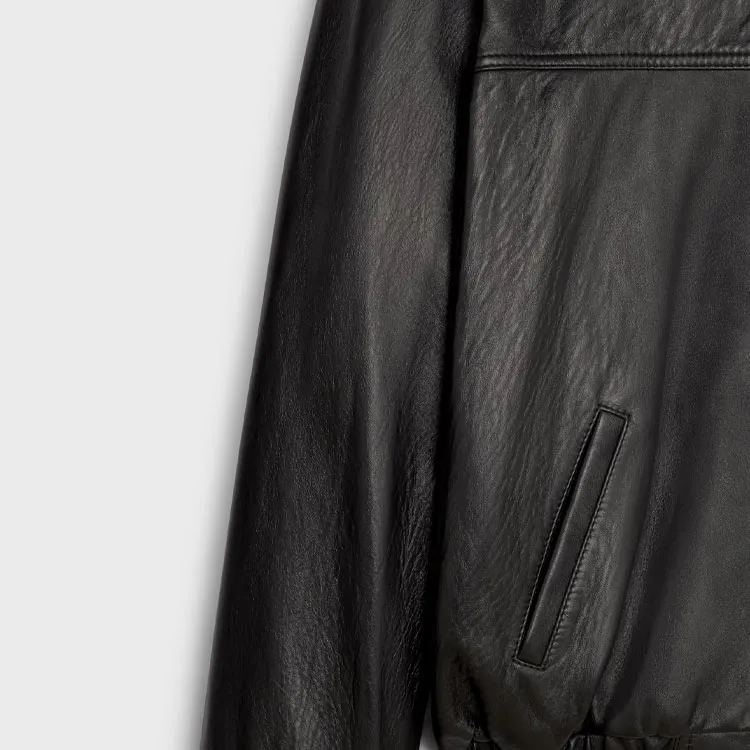 CELINE Leather Jacket Men's Black-3