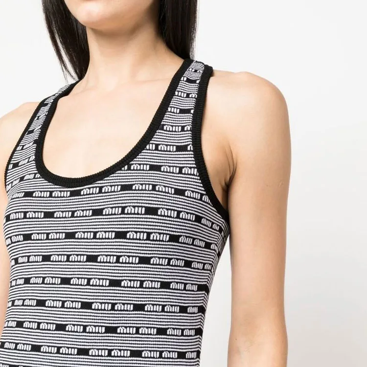 MIU MIU SS23 Sleeveless Dress Women's Black-4