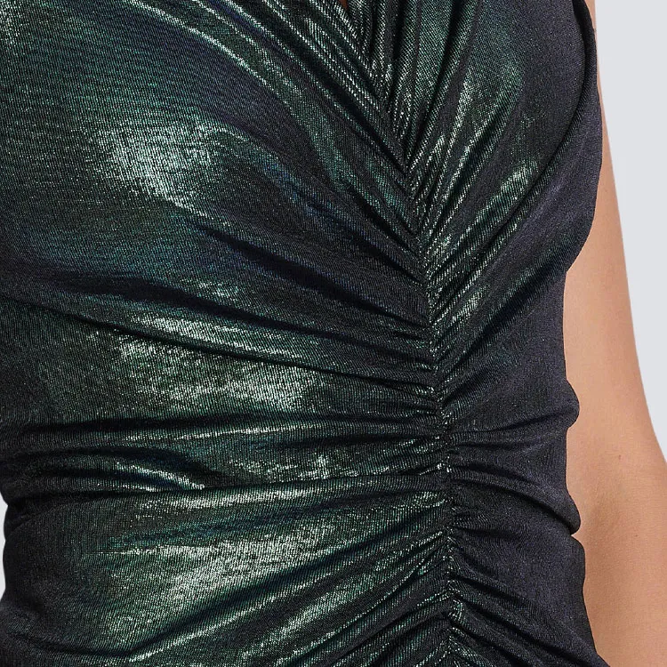 BALMAIN Glittered Ruched Dress-4
