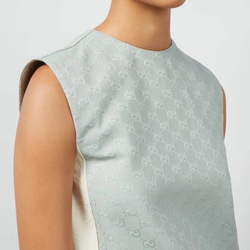 GUCCI SS24 Sleeveless Dress Women's Light Blue-4