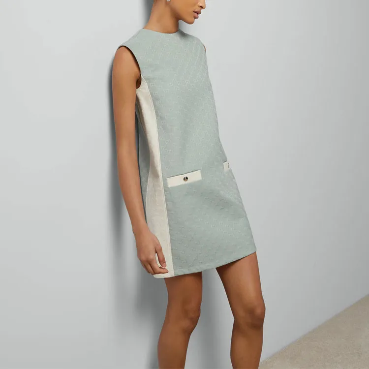 GUCCI SS24 Sleeveless Dress Women's Light Blue-3
