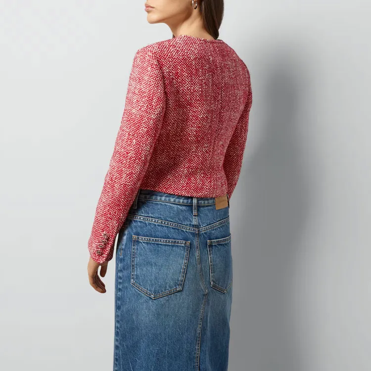 GUCCI Tweed Jacket 'Red/White'-3
