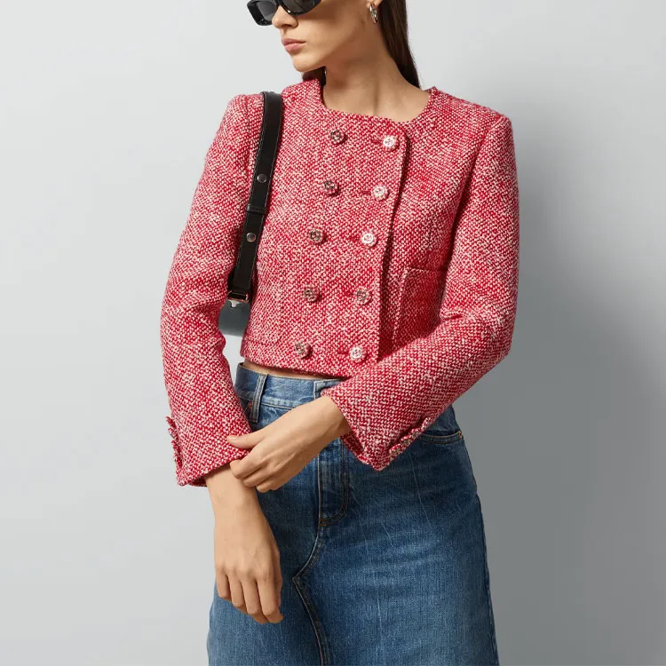 GUCCI Tweed Jacket 'Red/White'-2
