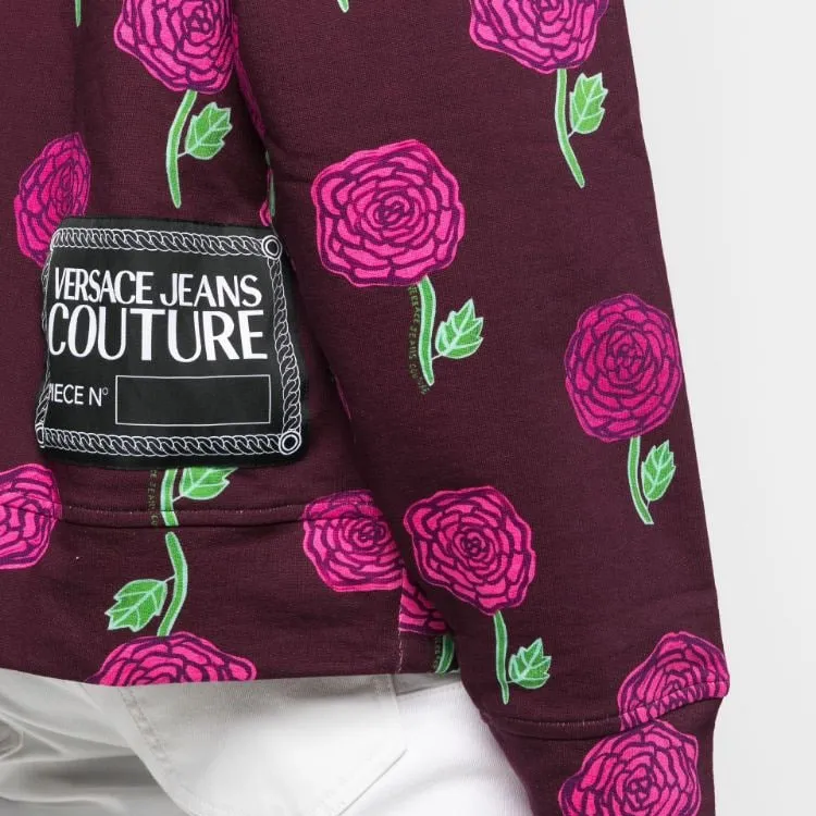 VERSACE JEANS COUTURE Rose print Cotton Hoodie-4
