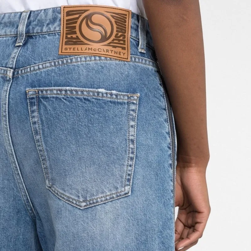 Stella McCartney Logo Patch Straight Leg Jeans-4