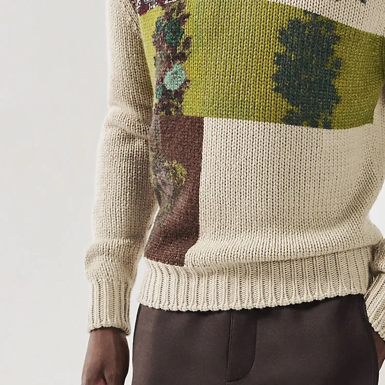 HERMES Sweaters Men Beige-6