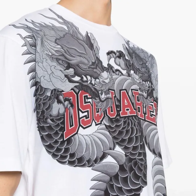 DSQUARED 2 Logo Printed Loose Fit T Shirt-3