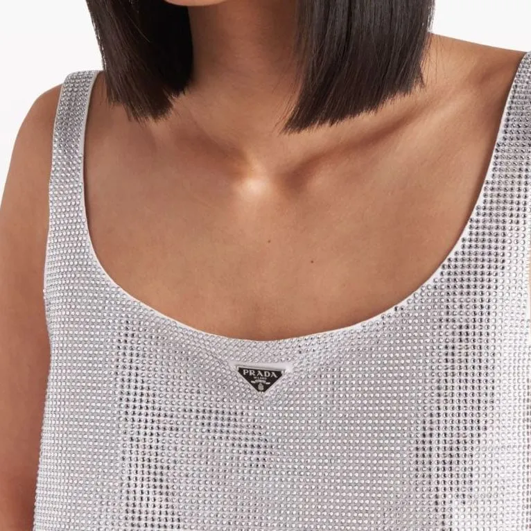 PRADA Rhinestone embellished Crop Top-1