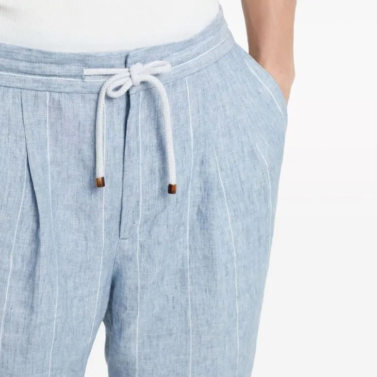 Brunello Cucinelli Pleated Linen Trousers-4
