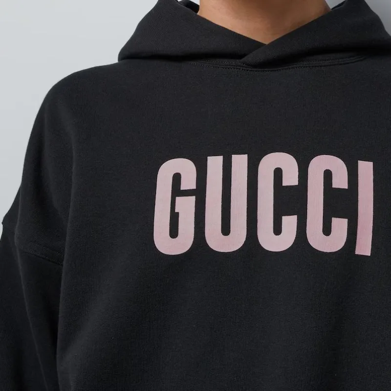 GUCCI Graphic-print Cotton Jersey Hoodie-4