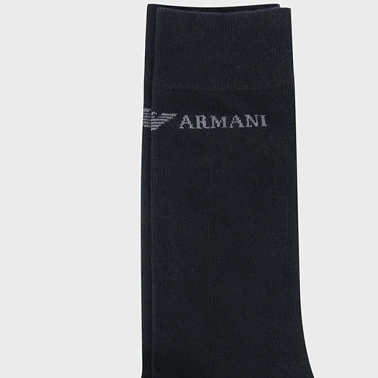 EMPORIO ARMANI Knee High Socks Men's 3 Pack Black-3
