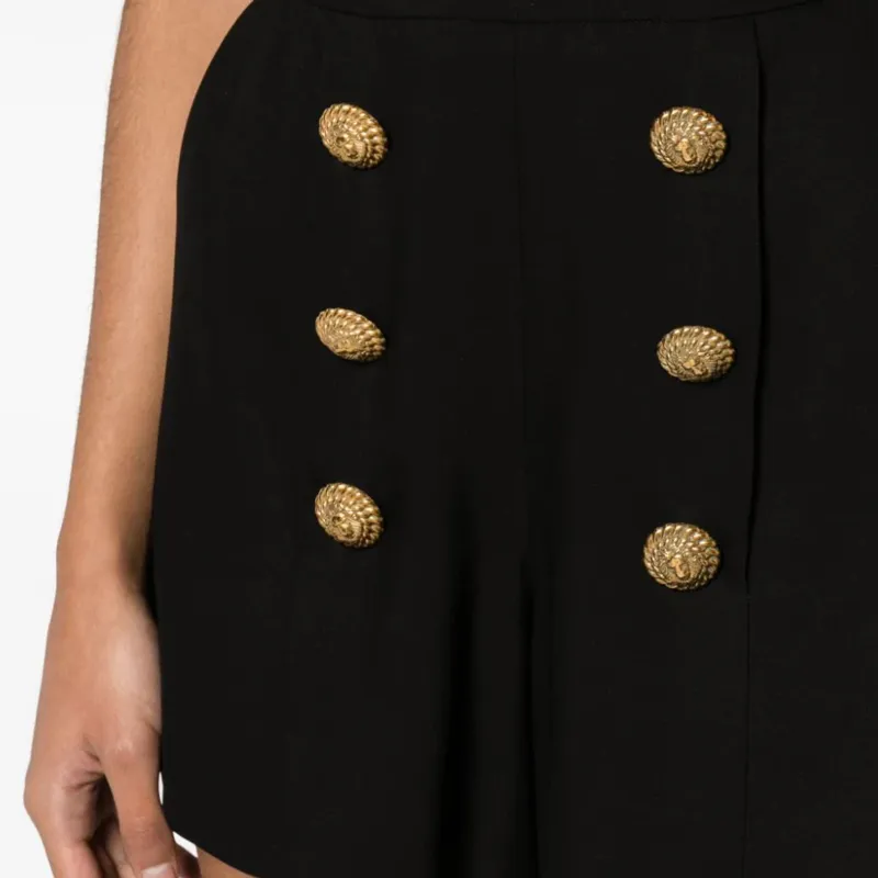 BALMAIN Button Embellished Rear Zipped Shorts-4