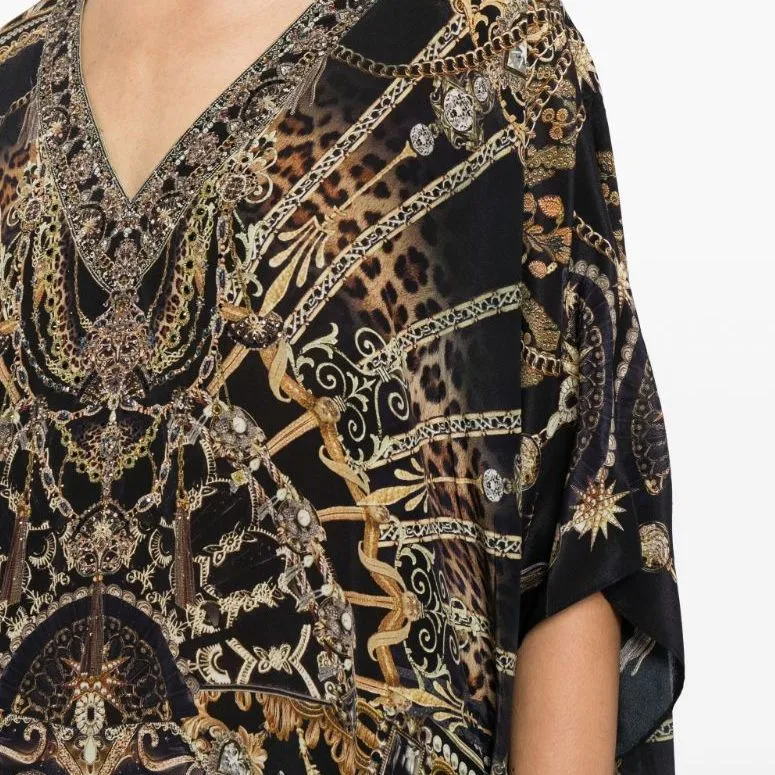 Camilla Graphic-print Kaftan Dress-4