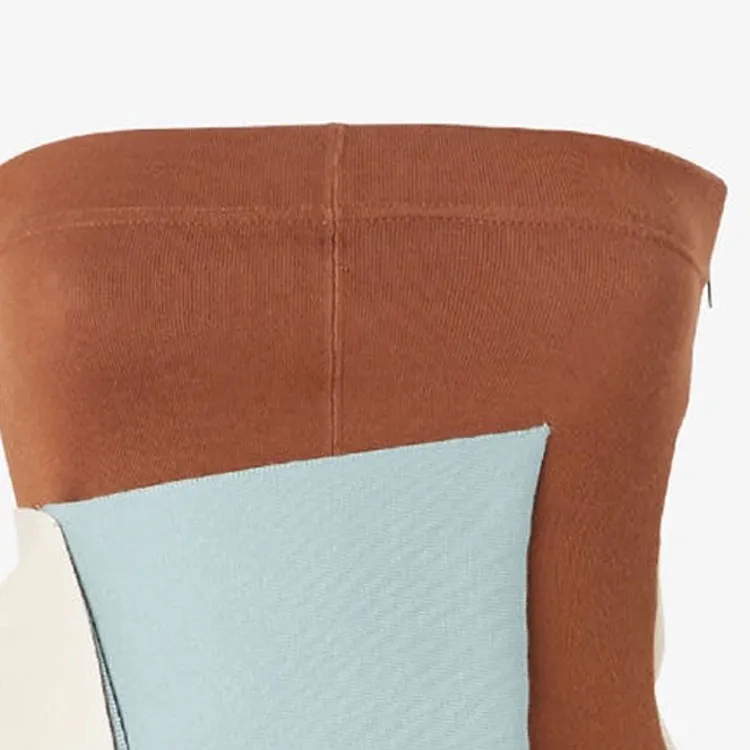 FENDI Strapless Color-Block Bustier Dress-3