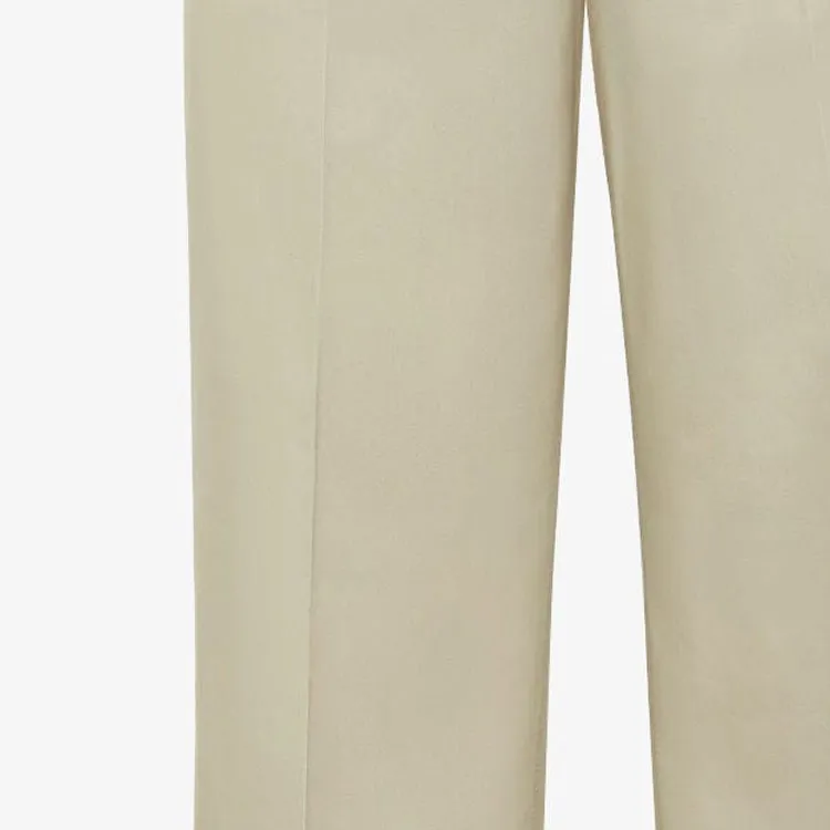 FENDI Logo Plaque Straight Leg Tailored Pants-4