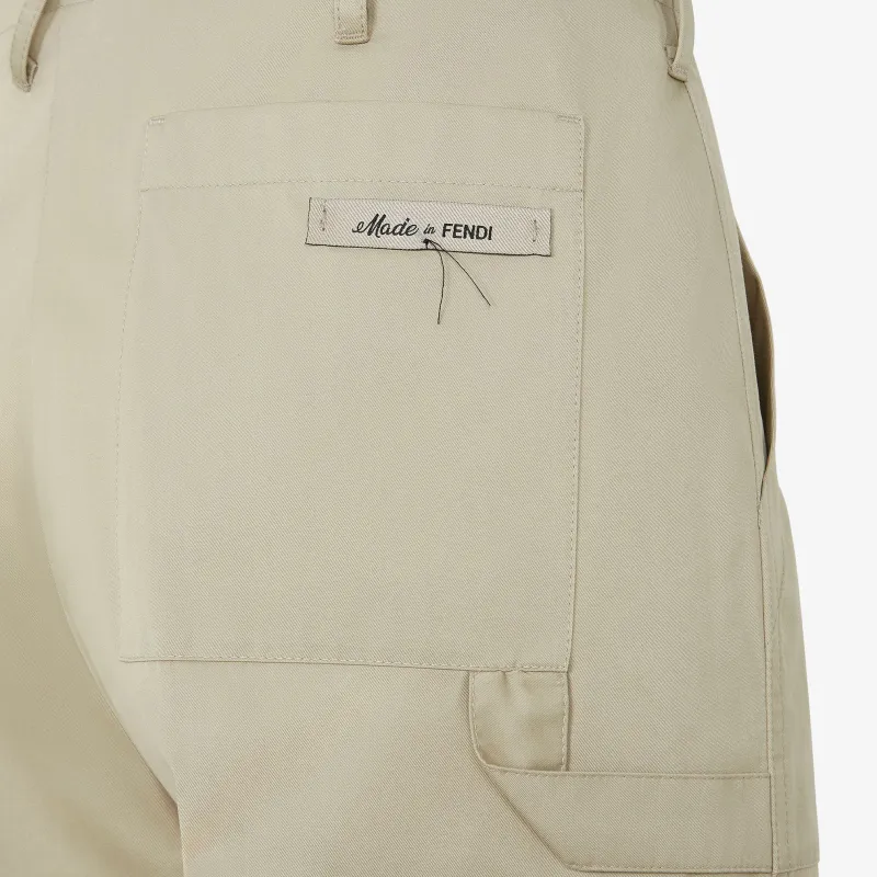 FENDI Logo Plaque Straight Leg Tailored Pants-2