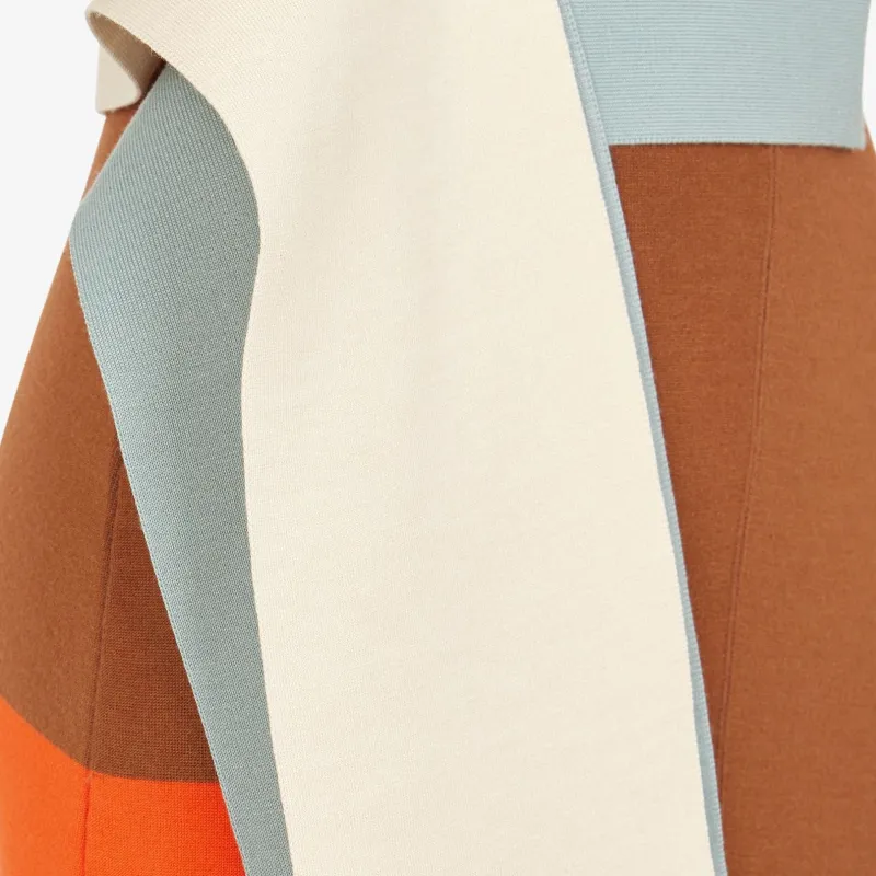 FENDI Strapless Color-Block Bustier Dress-2