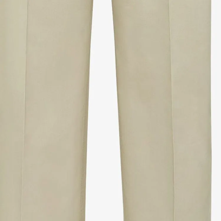 FENDI Logo Plaque Straight Leg Tailored Pants-5