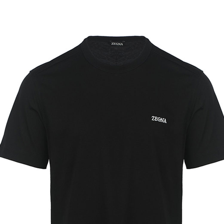 Tシャツ・カットソー Zegna RUD386A7 D718 V04 001 LEGGERISSIMO T-shirt Zegna Chest Logo Print Regular Fit T-Shirt Black – voilà.id