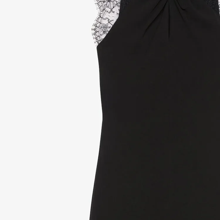 Givenchy Halter Neck Lace Detailed Midi Dress-4