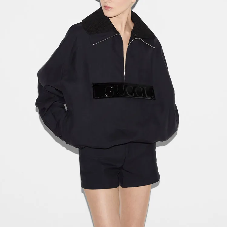 GUCCI Techno Garbardine Caban 'Black'-3