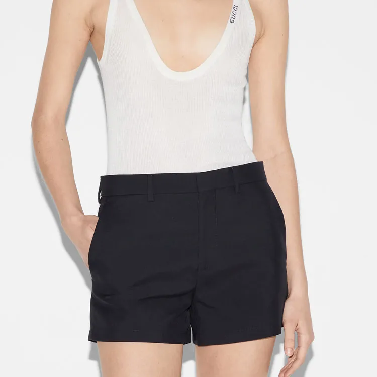 GUCCI Techno Gabardine Shorts 'Black'-3