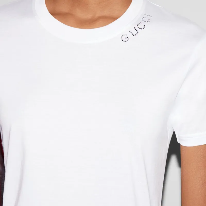 GUCCI Crystal logo Cotton T shirt-5