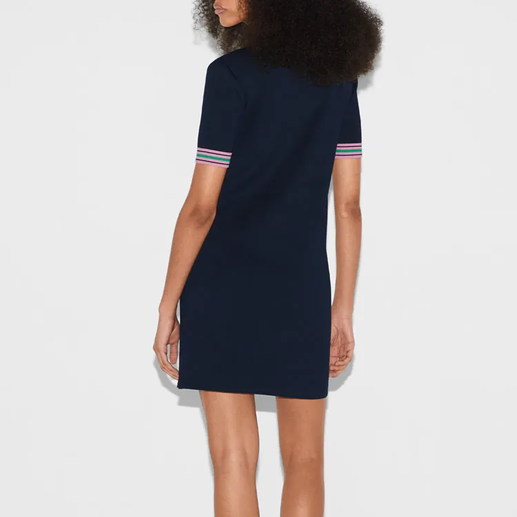 GUCCI SS24 Short Sleeved Dress Women's Marine Blue-2