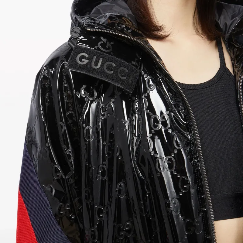 GUCCI Double G motif Lacquered Long Coat-4