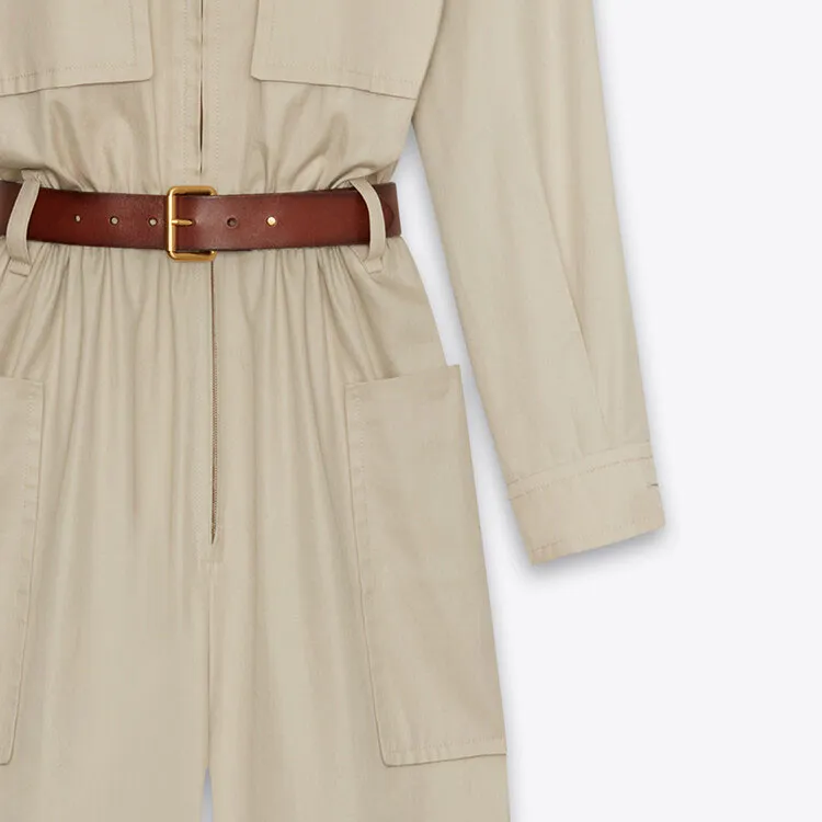 SAINT LAURENT Jumpsuit Women's Light Beige-5