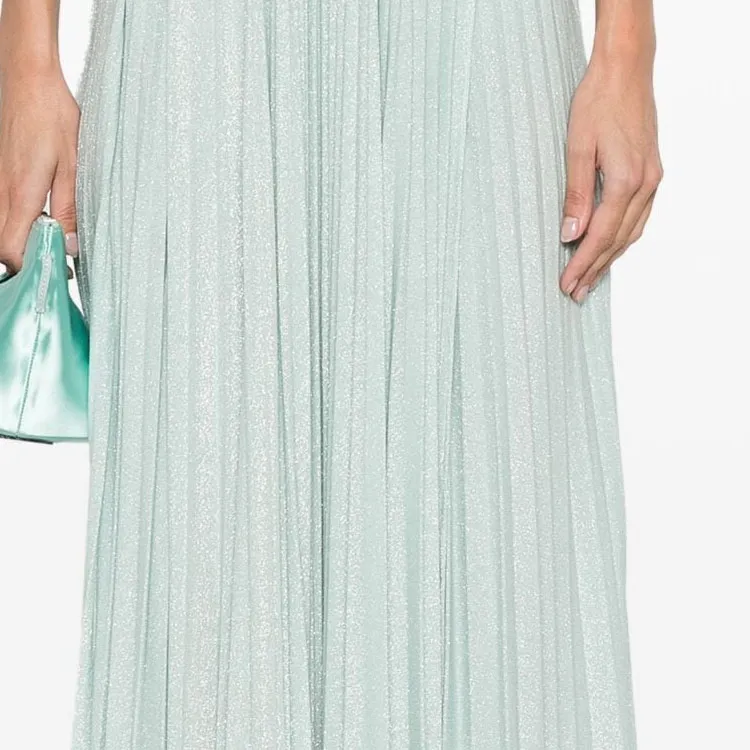 Elisabetta Franchi SS24 Sleeveless Dress Women's Aqua Green-6