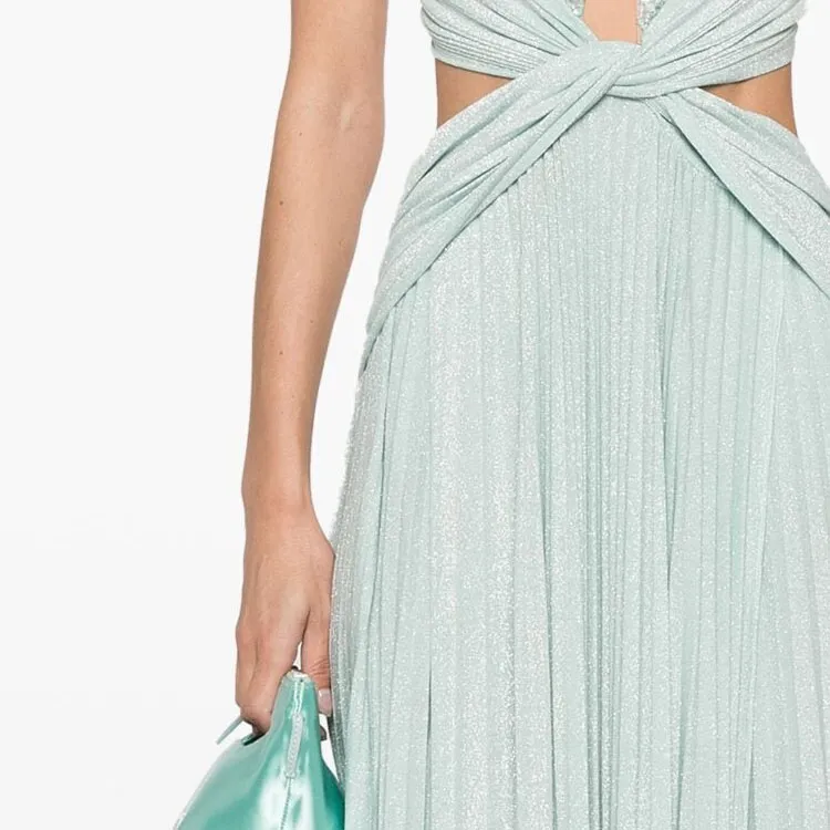 Elisabetta Franchi SS24 Sleeveless Dress Women's Aqua Green-5