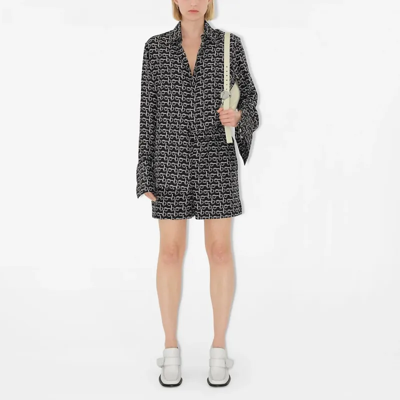 Burberry Monogrammed Long Sleeved Shirt-4