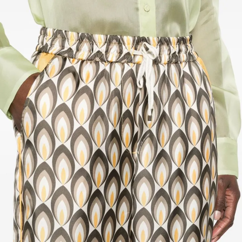 Lorena Antoniazzi High waist Palazzo Silk Trousers-2