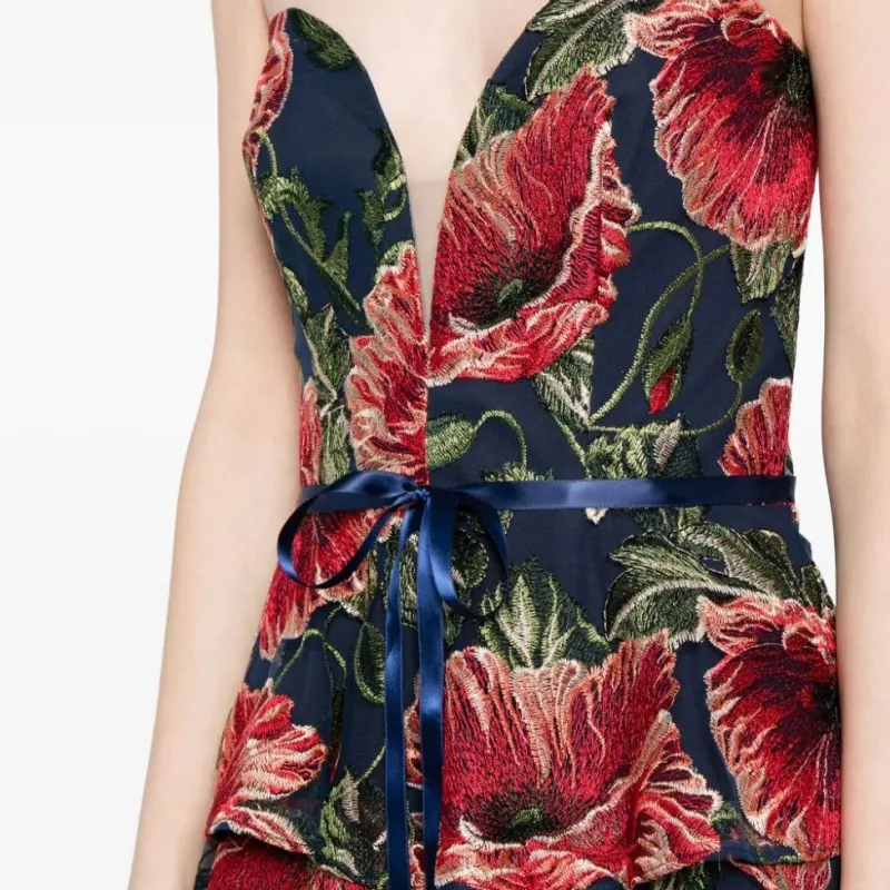 MARCHESA NOTTE SS24 Sleeveless Dress Women's Red-4