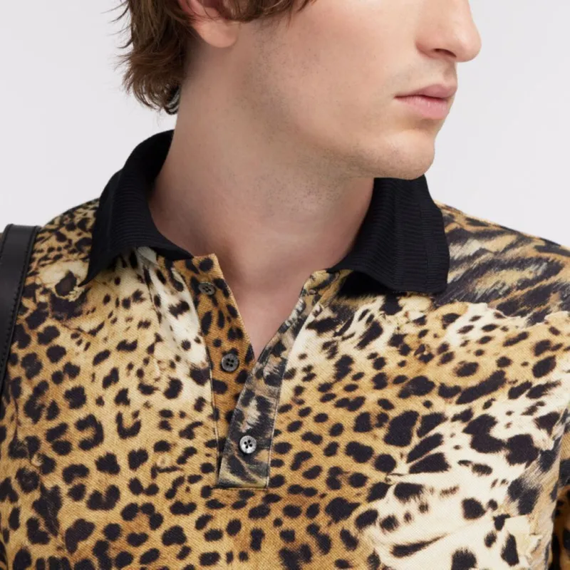 Roberto Cavalli Leopard print Polo Shirt-4