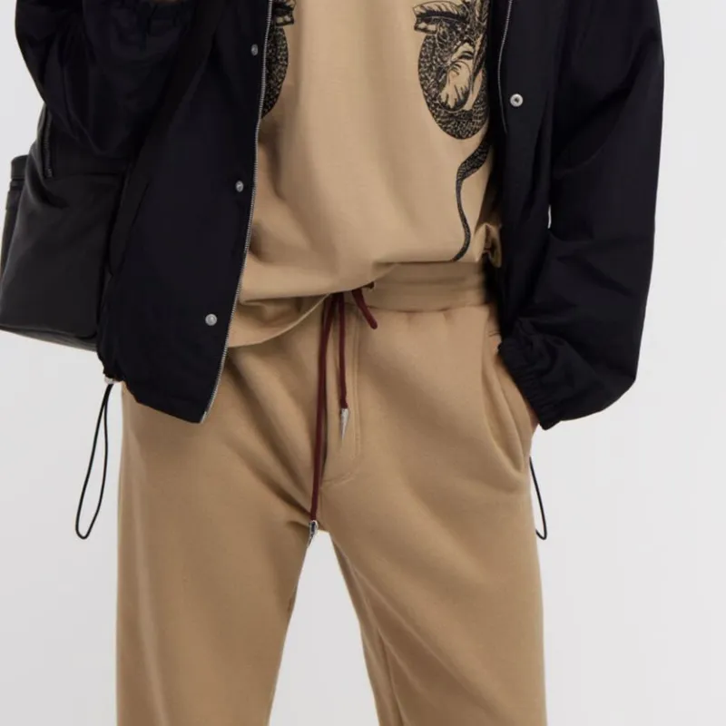 Roberto Cavalli SS24 Knitted Sports Pants Men's Beige-4