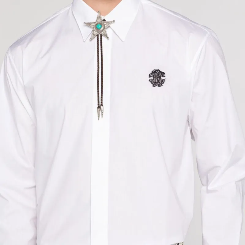 Roberto Cavalli Logo embroidered Cotton Shirt-4