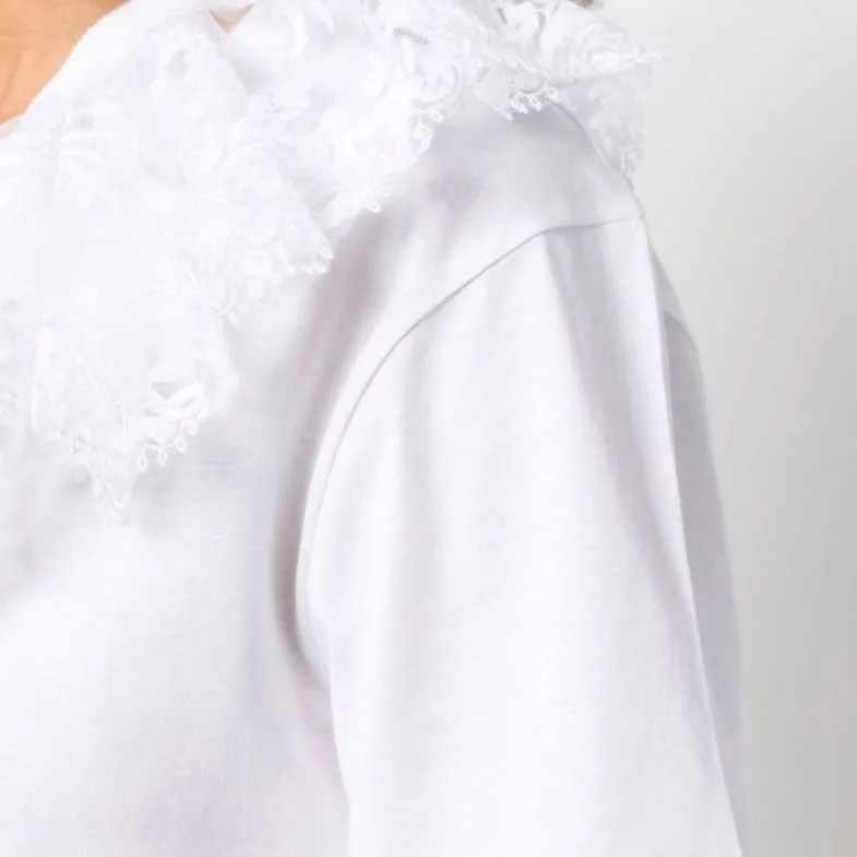 Patou Laced Detail Tie Neck Top-5